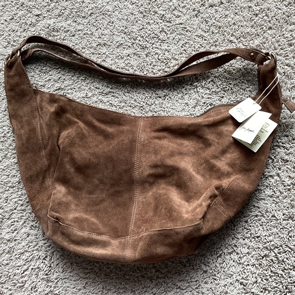 NWT Free People Roma Suede Shoulder Tote Bag - Picture 8 of 9
